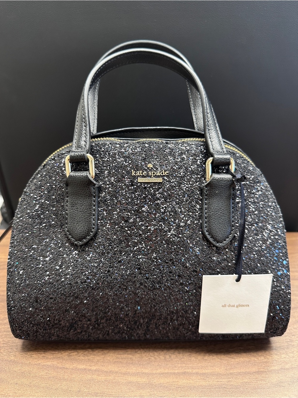 kate spade Black Glitter Laurel Way mini reiley